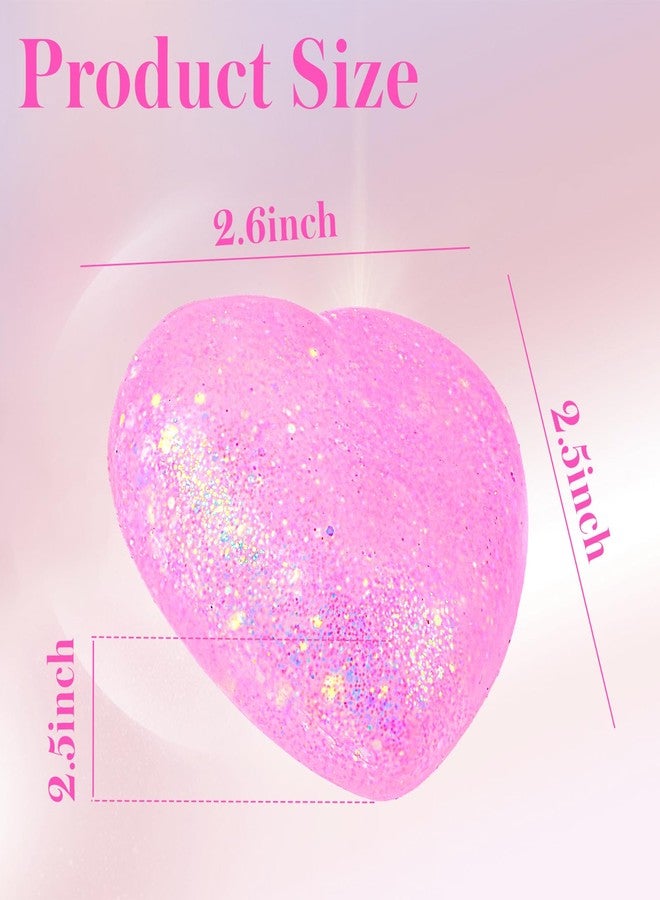 AiSiXin Heart Stress Balls (Pink) Squishy Toys for Adults Kids, Slow Rise Sugar Ball Sensory Fidget Toys, Love Shape Squishy Squeeze Toys, Malt Stretch Ball, Heart Shape Stress Toys for Hand Exercise - Image 3